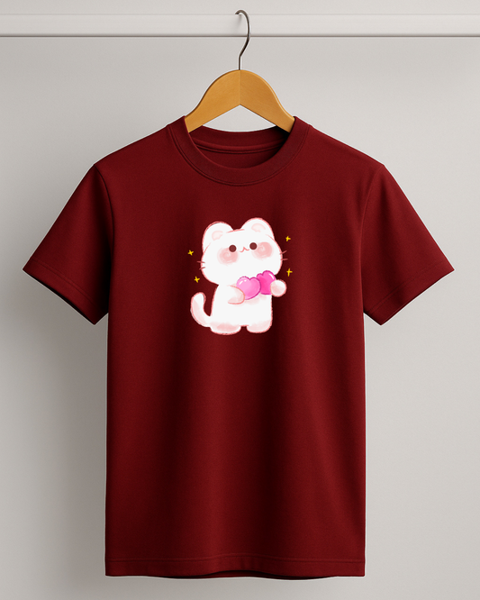 Misbis pure cotton boy's & girl's Kitty print casual T-shirt