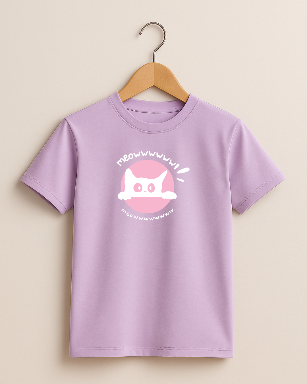 Kidaroo pure cotton boy's & girl's Meow print casual T-shirt