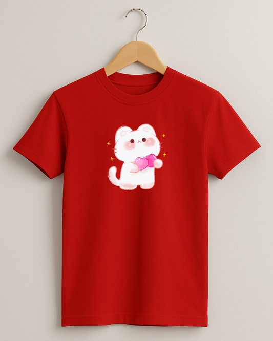 Misbis pure cotton boy's & girl's Kitty print casual T-shirt