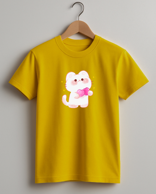 Misbis pure cotton boy's & girl's Kitty print casual T-shirt