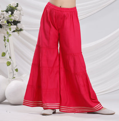 Misbis Girl's Sequence Work Kurta Sharara Set