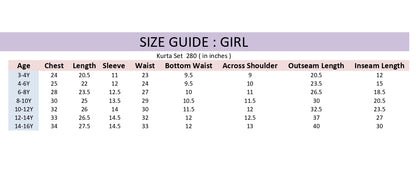 Misbis Girl's Sequence Work Kurta Sharara Dupatta Set